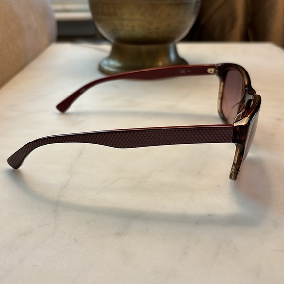LACOSTE Tortoise Shell Gradient Tan & Burgundy  Sunglasses EUC Sunnies Preppy 🐊 - Picture 5 of 14